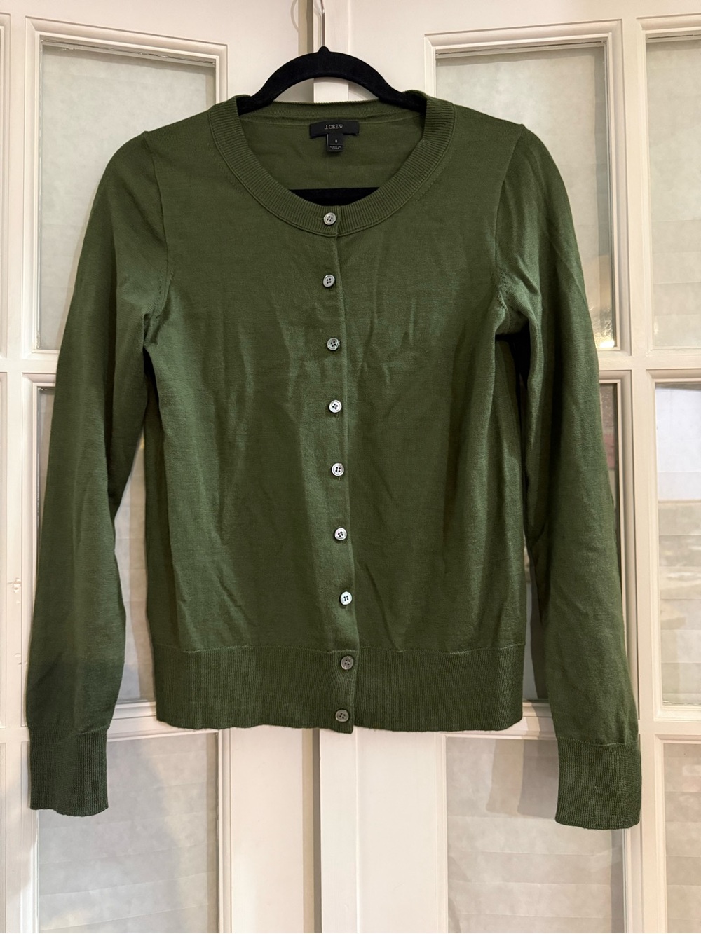 J. Crew Olive Green Button-Front Cardigan